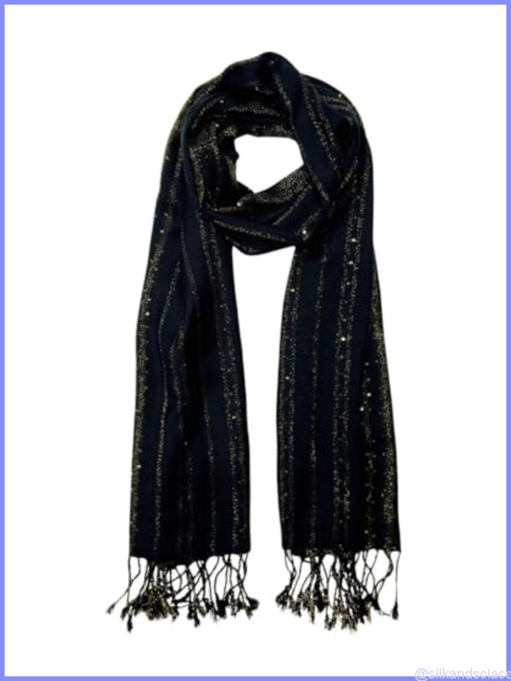 Handmade Shimmer Thread Scarf Lightweight Wrap for Women